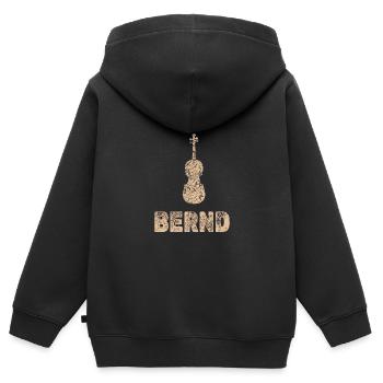 Bratsche Bernd - Kinder Premium Organic Zip Hoodie - Schwarz - Hinten - AI Model Kid Male (0cm)