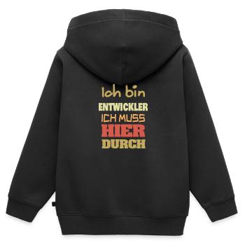 Entwickler als Beruf - Kinder Premium Organic Zip Hoodie - Schwarz - Hinten - AI Model Kid Male (0cm)