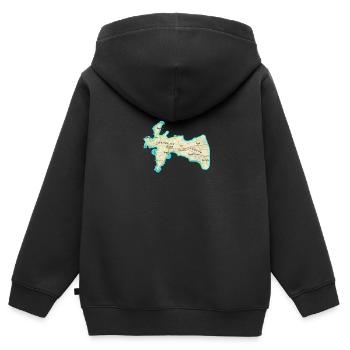 Naher Understadt Crozon - Kinder Premium Organic Zip Hoodie - Schwarz - Hinten - AI Model Kid Male (0cm)