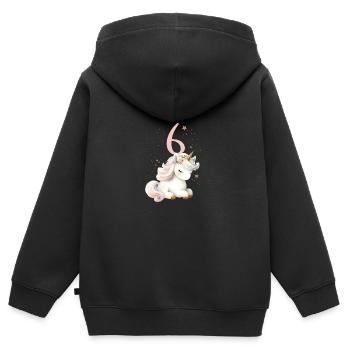 Geburtstag 6 Einhorn Sechster Geburtstag Mädchen 6 - Kinder Premium Organic Zip Hoodie - Schwarz - Hinten - AI Model Kid Male (0cm)