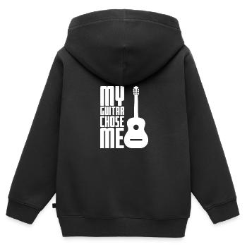 Gitarre witziger Spruch - Kinder Premium Organic Zip Hoodie - Schwarz - Hinten - AI Model Kid Male (0cm)