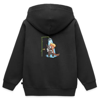 Un panda rouge prend une douche. - Sweat Premium à capuche zippé enfant bio - noir - Dos - AI Model Kid Male (0cm)