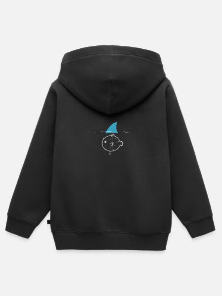 fisch Haifischflosse - Kinder Premium Organic Zip Hoodie - Schwarz