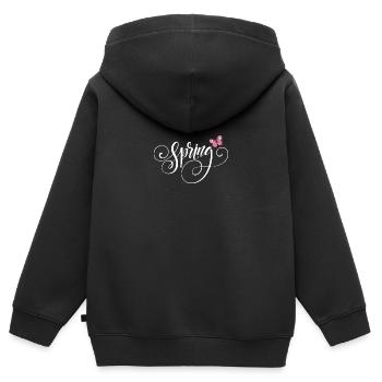 Printemps | Source - Sweat Premium à capuche zippé enfant bio - noir - Dos - AI Model Kid Male (0cm)