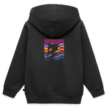 Surfen Strand Surfer Surfen Sommer Meer Liebhaber - Kinder Premium Organic Zip Hoodie - Schwarz - Hinten - AI Model Kid Male (0cm)