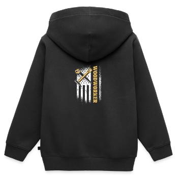 Lustige Schreiner Handwerker Werkzeug Spaß Liebhab - Kinder Premium Organic Zip Hoodie - Schwarz - Hinten - AI Model Kid Male (0cm)