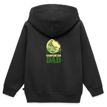 Lustige Schreiner Handwerker Werkzeug Spaß Liebhab - Kinder Premium Organic Zip Hoodie - Schwarz - Hinten - AI Model Kid Male (0cm)