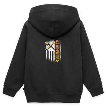 Lustige Schreiner Handwerker Werkzeug Spaß Liebhab - Kinder Premium Organic Zip Hoodie - Schwarz - Hinten - AI Model Kid Male (0cm)