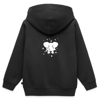 kleiner Elefant - Zootiere - Tierfreund - Kinder Premium Organic Zip Hoodie - Schwarz - Hinten - AI Model Kid Male (0cm)