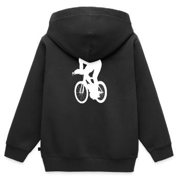 Vélo de route pour hommes Vélo de route Vélo de route Cyclisme de route Cyclisme de route - Sweat Premium à capuche zippé enfant bio - noir - Dos - AI Model Kid Male (0cm)