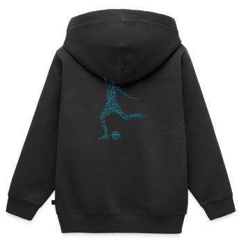 Fussballspielen Fussball Fussballspiel Herren - Kinder Premium Organic Zip Hoodie - Schwarz - Hinten - AI Model Kid Male (0cm)