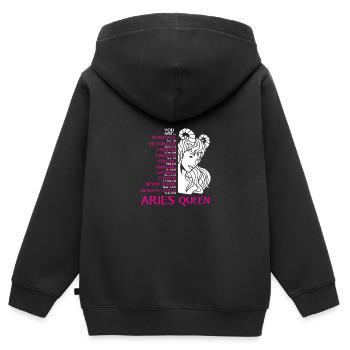 Sternzeichen Widder - Kinder Premium Organic Zip Hoodie - Schwarz - Hinten - AI Model Kid Male (0cm)