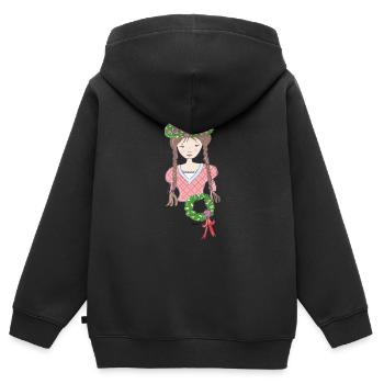 Mittelalter Blumenmädchen braun - Kinder Premium Organic Zip Hoodie - Schwarz - Hinten - AI Model Kid Male (0cm)