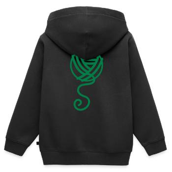 knitting ball of wool - Kids Premium Organic Zip-up Hoodie - black - Back - AI Model Kid Male (0cm)