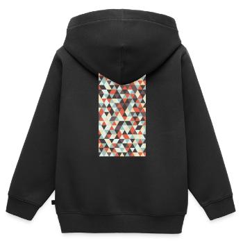Triangle pattern - Kids Premium Organic Zip-up Hoodie - black - Back - AI Model Kid Male (0cm)