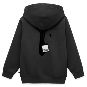 code pass - Kinder Premium Organic Zip Hoodie - Schwarz - Hinten - AI Model Kid Male (0cm)