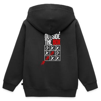 think outside the box - Sweat Premium à capuche zippé enfant bio - noir - Dos - AI Model Kid Male (0cm)