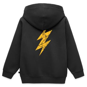risse kratzer blitz symbol anschliessen anschluss - Kinder Premium Organic Zip Hoodie - Schwarz - Hinten - AI Model Kid Male (0cm)