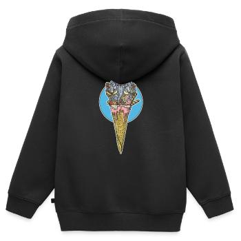 Shivaeis - Kinder Premium Organic Zip Hoodie - Schwarz - Hinten - AI Model Kid Male (0cm)
