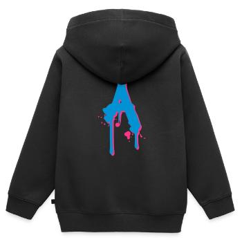 A graffiti drops Farbklex blood spray - Kids Premium Organic Zip-up Hoodie - black - Back - AI Model Kid Male (0cm)
