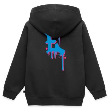 E graffiti drops Farbklex blood spray - Kids Premium Organic Zip-up Hoodie - black - Back - AI Model Kid Male (0cm)