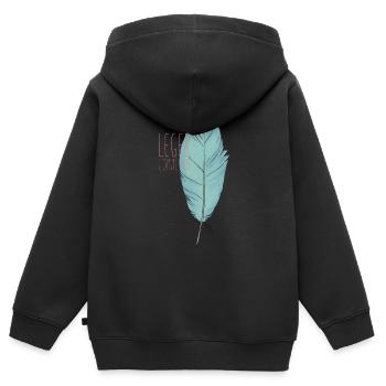 plume - Sweat Premium à capuche zippé enfant bio - noir - Dos - AI Model Kid Male (0cm)
