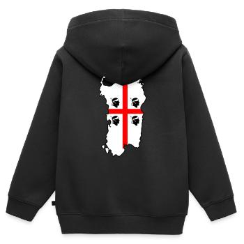 Sardaigne - Sweat Premium à capuche zippé enfant bio - noir - Dos - AI Model Kid Male (0cm)