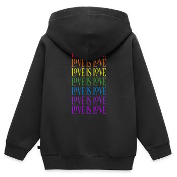 love is love - Kinder Premium Organic Zip Hoodie - Schwarz - Hinten - AI Model Kid Male (0cm)