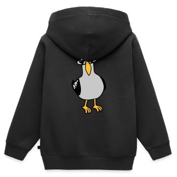 Lunettes de soleil Cool View Seagull - Sweat Premium à capuche zippé enfant bio - noir - Dos - AI Model Kid Male (0cm)