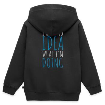 Aucune idée - Sweat Premium à capuche zippé enfant bio - noir - Dos - AI Model Kid Male (0cm)