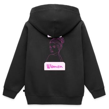 comprendre que nous avons toujours besoin de femmes - Sweat Premium à capuche zippé enfant bio - noir - Dos - AI Model Kid Male (0cm)