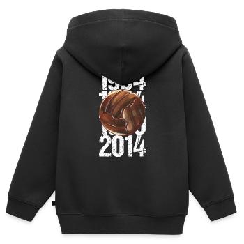 Football Germany Tradition Fan Gift - Sweat Premium à capuche zippé enfant bio - noir - Dos - AI Model Kid Male (0cm)
