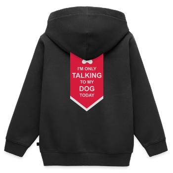 only talking to dog - Kids Premium Organic Zip-up Hoodie - black - Back - AI Model Kid Male (0cm)