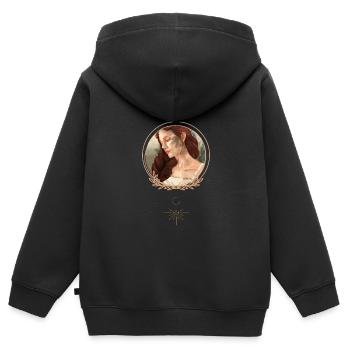 Femme - Sweat Premium à capuche zippé enfant bio - noir - Dos - AI Model Kid Male (0cm)