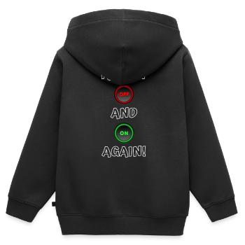 Éteignez-le et rallumez-le - Sweat Premium à capuche zippé enfant bio - noir - Dos - AI Model Kid Male (0cm)
