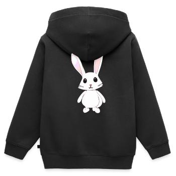 Little cute rabbit baby - Kids Premium Organic Zip-up Hoodie - black - Back - AI Model Kid Male (0cm)