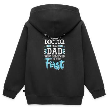 Docteur Médecine Étudiant Plaie - Sweat Premium à capuche zippé enfant bio - noir - Dos - AI Model Kid Male (0cm)