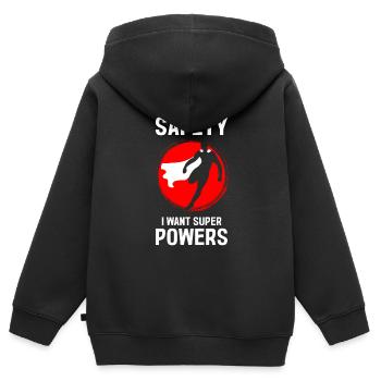 Alltag Superheld Cape Beruf - Kinder Premium Organic Zip Hoodie - Schwarz - Hinten - AI Model Kid Male (0cm)