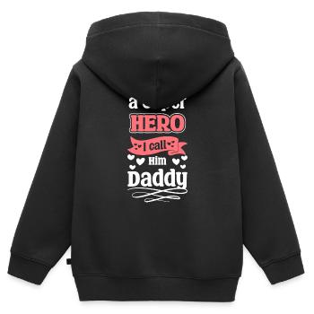 Alltagsheld Umhang Arbeit - Kinder Premium Organic Zip Hoodie - Schwarz - Hinten - AI Model Kid Male (0cm)
