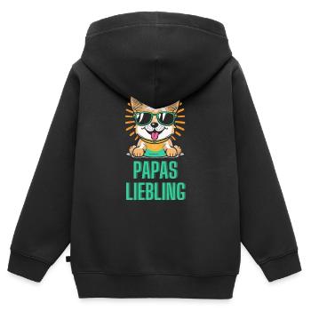 Papas Liebling - Kinder Premium Organic Zip Hoodie - Schwarz - Hinten - AI Model Kid Male (0cm)