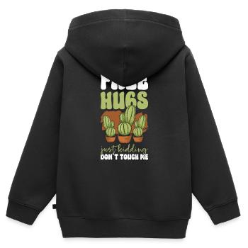 Nur Gucken Motto Antisozial - Kinder Premium Organic Zip Hoodie - Schwarz - Hinten - AI Model Kid Male (0cm)