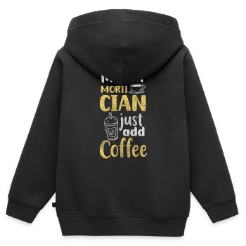Bestattung Sarg Trauer - Kinder Premium Organic Zip Hoodie - Schwarz - Hinten - AI Model Kid Male (0cm)