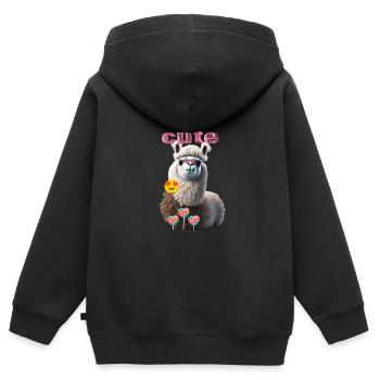 Soyez mignon - Sweat Premium à capuche zippé enfant bio - noir - Dos - AI Model Kid Male (0cm)
