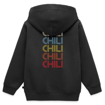 Pepper Retro Spicy Vintage Chili - Kinder Premium Organic Zip Hoodie - Schwarz - Hinten - AI Model Kid Male (0cm)