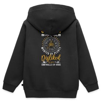 Horoscope Étoiles Personnage - Sweat Premium à capuche zippé enfant bio - noir - Dos - AI Model Kid Male (0cm)