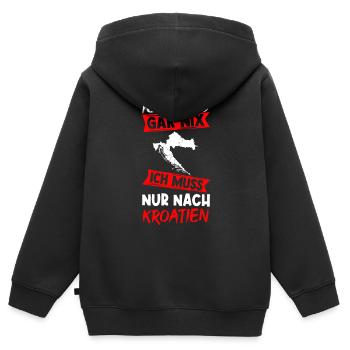 Kroatien Sommerferien Urlaub Sommerurlaub Sonne Ur - Kinder Premium Organic Zip Hoodie - Schwarz - Hinten - AI Model Kid Male (0cm)
