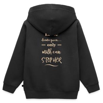 Fille de drame - Sweat Premium à capuche zippé enfant bio - noir - Dos - AI Model Kid Male (0cm)