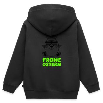 frohe ostern - Kinder Premium Organic Zip Hoodie - Schwarz - Hinten - AI Model Kid Male (0cm)