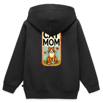 Ingwer Katze Mama - Kinder Premium Organic Zip Hoodie - Schwarz - Hinten - AI Model Kid Male (0cm)