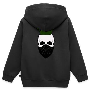skull bandit king 02 - Kinder Premium Organic Zip Hoodie - Schwarz - Hinten - AI Model Kid Male (0cm)